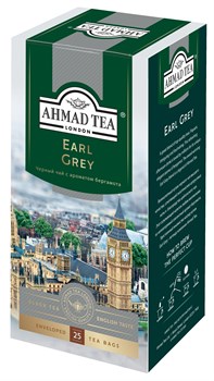 Чай "Ahmad Tea" Эрл Грей, чёрный, в пакетиках с ярлычками в конвертах из фольги, 25х2г - фото 6411