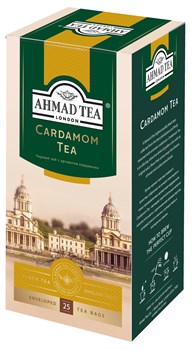 Чай "Ahmad Tea", Кардамон, чёрный, в пакетиках с ярлычками в конвертах, 25х2гр - фото 6432