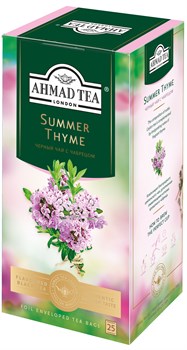 Чай "Ahmad Tea" Summer Thyme Летний Чабрец, чёрный, с чабрецом, в пакетиках с ярлычками в конвертах из фольги 25х1,5г - фото 6694