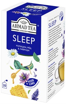 Чайный напиток "Ahmad Tea", "Sleep", пакетики с ярлычками в индивидуальных конвертах, 20х1,5г - фото 6987