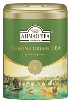 Чай "Ahmad Tea", Зеленый чай с жасмином, металлическая банка, 100г - фото 7245