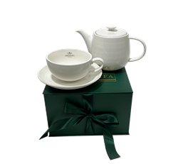 Набор посуды в подарочной коробке с лентами "Ahmad Tea" (Box 2), чайник 500мл и чайная пара - фото 7331