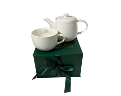 Набор посуды в подарочной коробке с лентами "Ahmad Tea" (Box 1), чайник 700мл и чашка - фото 7337