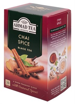 Чай "Ahmad Tea", Chai Spice, Пряная дымка, чёрный с ароматом специй, пакетики с ярлычками в конвертах, 20х2г - фото 8374