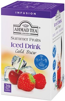 Чай "Ahmad Tea", Cold Brew Summer Fruits/Летние Фрукты, травяной, пакетиках с ярлычками,20х2г - фото 8721