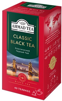 Чай "Ahmad Tea" «Классический», чёрный, в пакетиках без ярлычков, 40х2г - фото 8789
