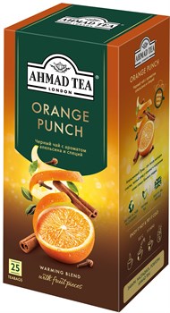 Чай "Ahmad Tea", Чай Orange Punch/Апельсиновый Пунш, черный, пакетики в конвертах, 25х1,8г - фото 8836