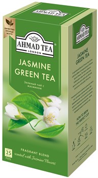 Чай "Ahmad Tea" Зелёный чай с жасмином, в пакетиках с ярлычками в конвертах из фольги, 25х2г 471i