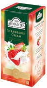 Чай "Ahmad Tea" Строуберри Крим, с ароматом клубники со сливками, чёрный, в пакетиках в конвертах из фольги, 25х1,5г