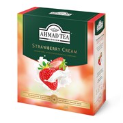 Чай "Ahmad Tea", Чай Строуберри Крим, с ароматом клубники со сливками, чёрный, пакетики в конвертах, 100х1,5г