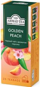Чай "Ahmad Tea", Чай Golden Peach/Золотистый Персик, чёрный, в пакетиках с ярлычками, 25х1,5г